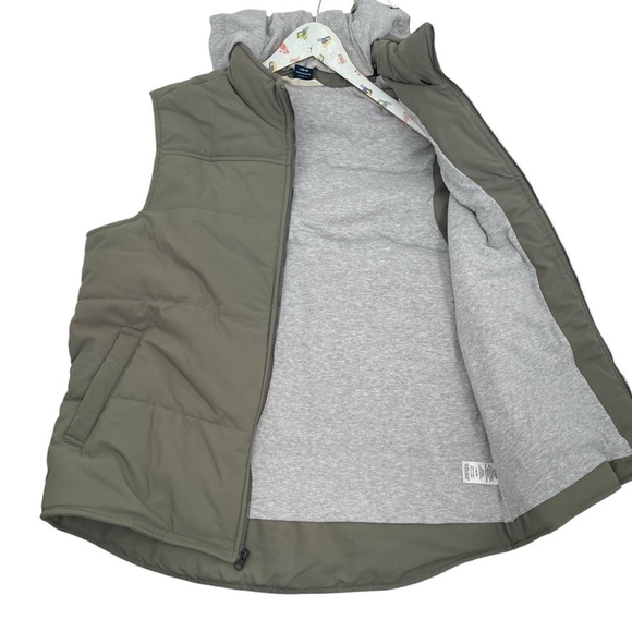 George Men’s Size Large Hooded Vest Jacket sweatshirt lining & hood Green New - Picture 6 of 8